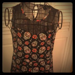 Skulls & Roses mesh Top dress szL